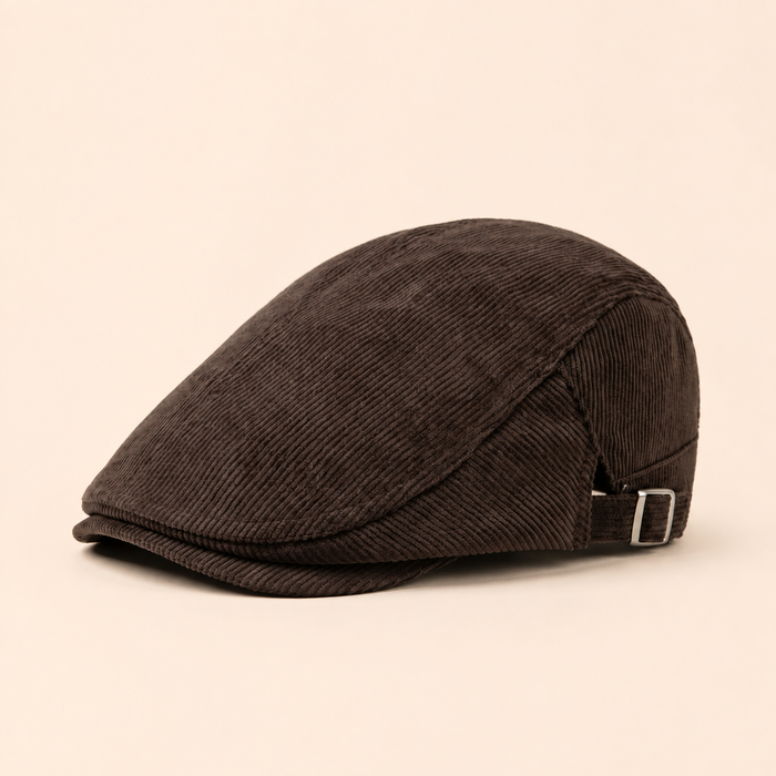 Corduroy Vintage Cap on warm cream background