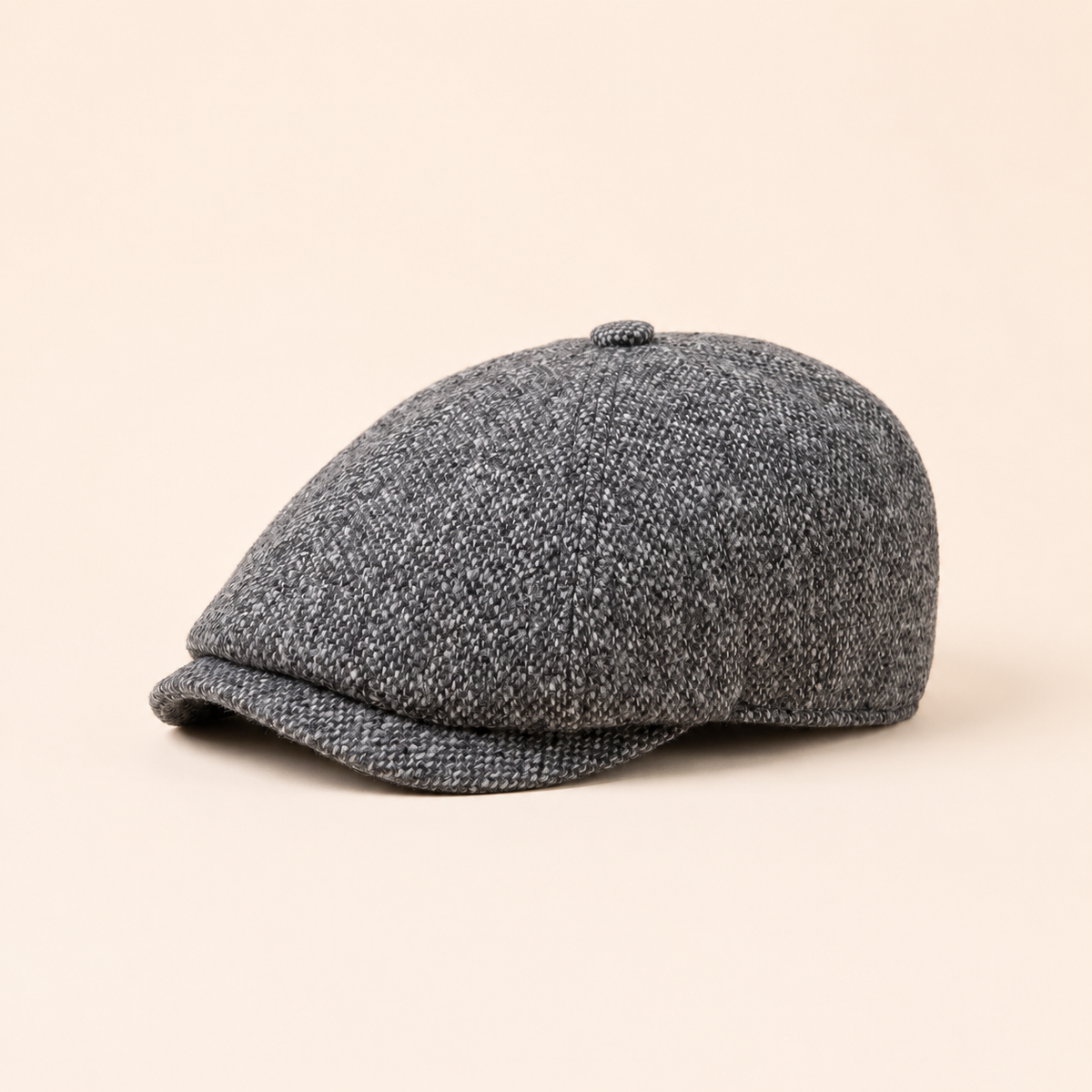 Flecked Eight-Panel Cap on warm cream background
