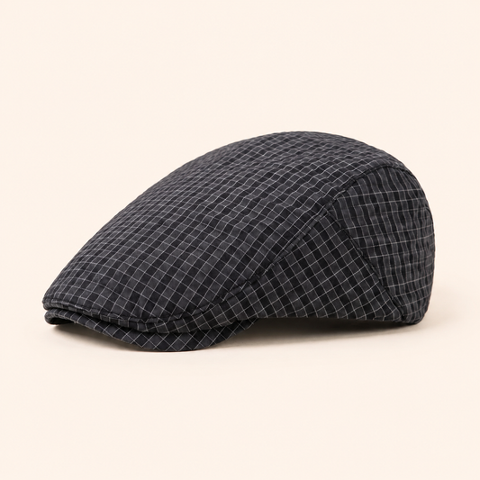 Lightweight Grid Cap on warm cream background