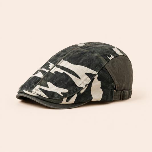 Trail Camo Cap on warm cream background