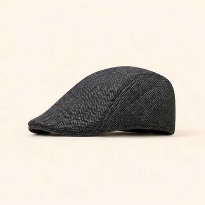 Herringbone Bush Cap on warm cream background