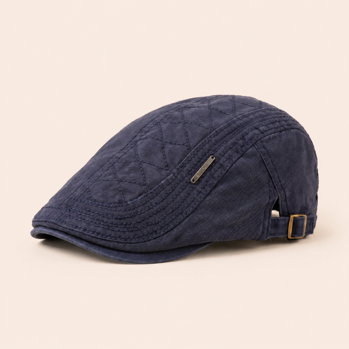 Quilted Cotton Cap on warm cream background