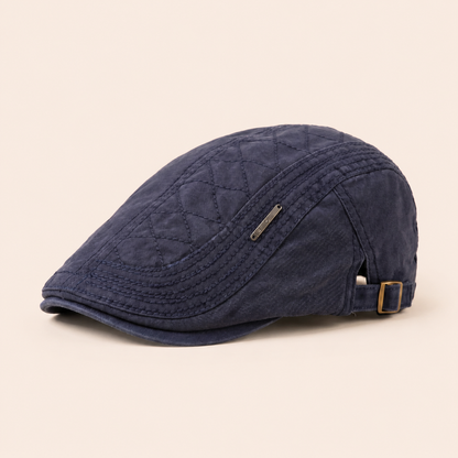 Quilted Cotton Cap on warm cream background