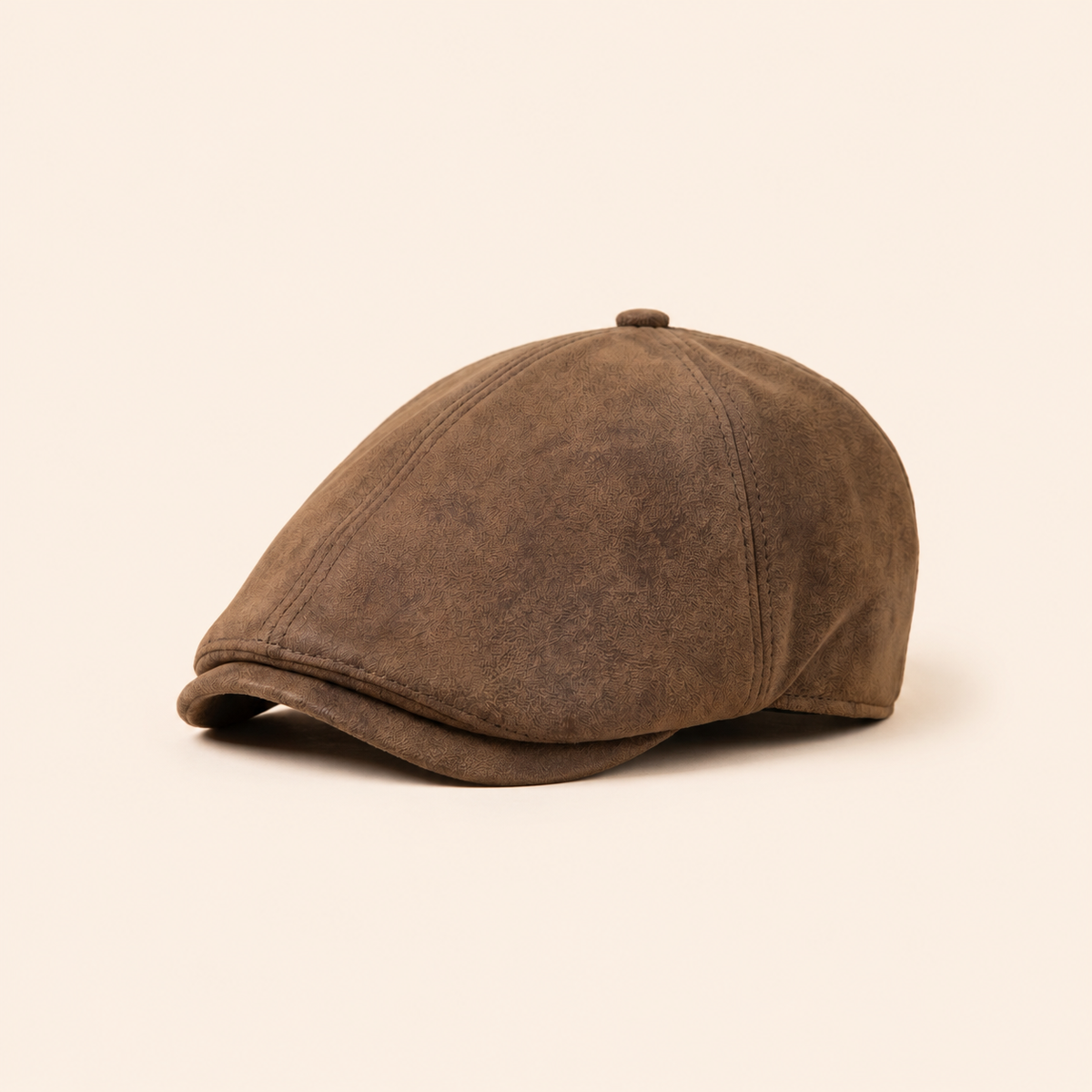 Warm Leather Blend Cap on warm cream background