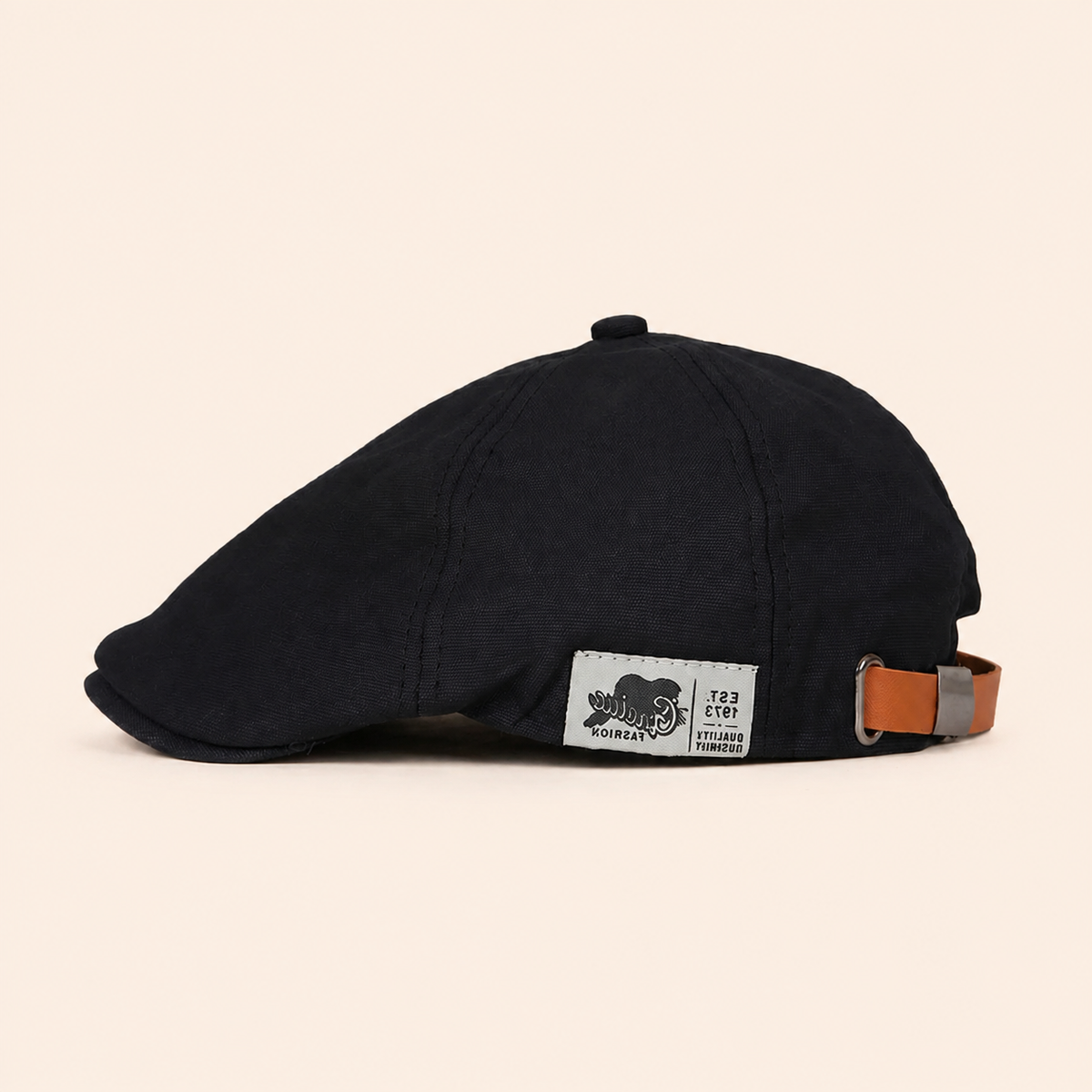Modern Classic Cap on warm cream background