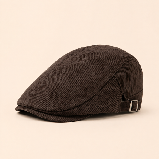 Corduroy Vintage Cap on warm cream background