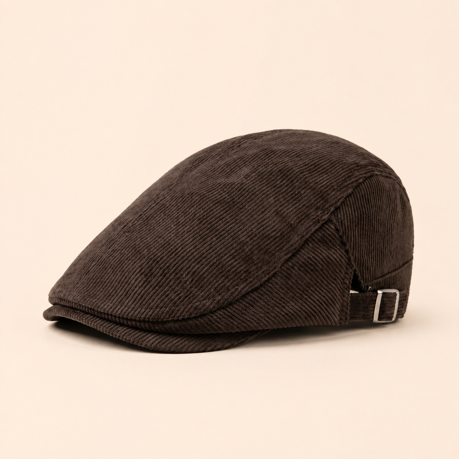 Corduroy Vintage Cap on warm cream background